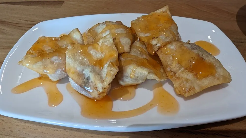Golden Blueberry Wontons